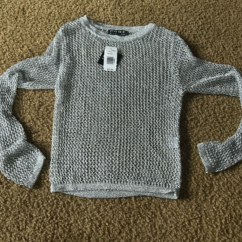 NWT Express see through shimmer top - Poof brand